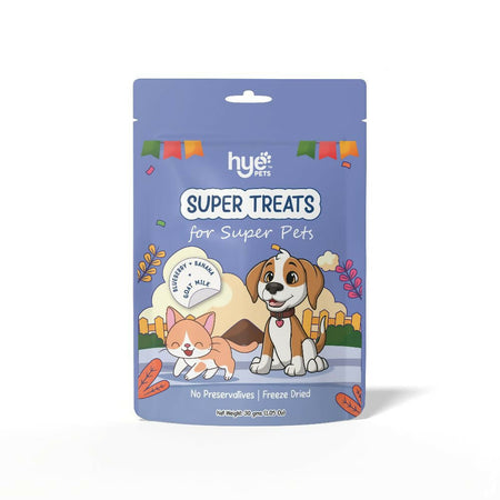 Hye Pets Super Treats For Super Pets – Freeze Dried Treats Made With Goat Milk, Blueberry & Banana