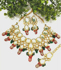 Joban Fashion Hand Made High Quality Gold Plated Base Metal Alloy Kundan Stone Studded Kundan Jewellery Set