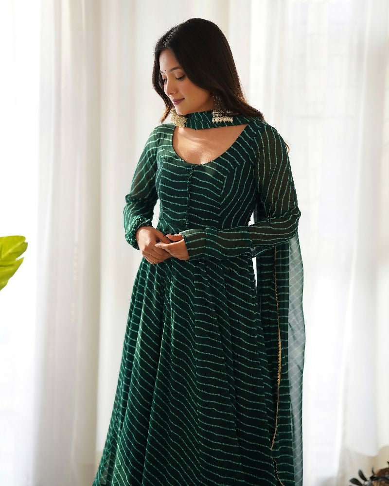 Joban Fashion Green Kurta Set Georgette Sequence Embroidery Work - Distacart