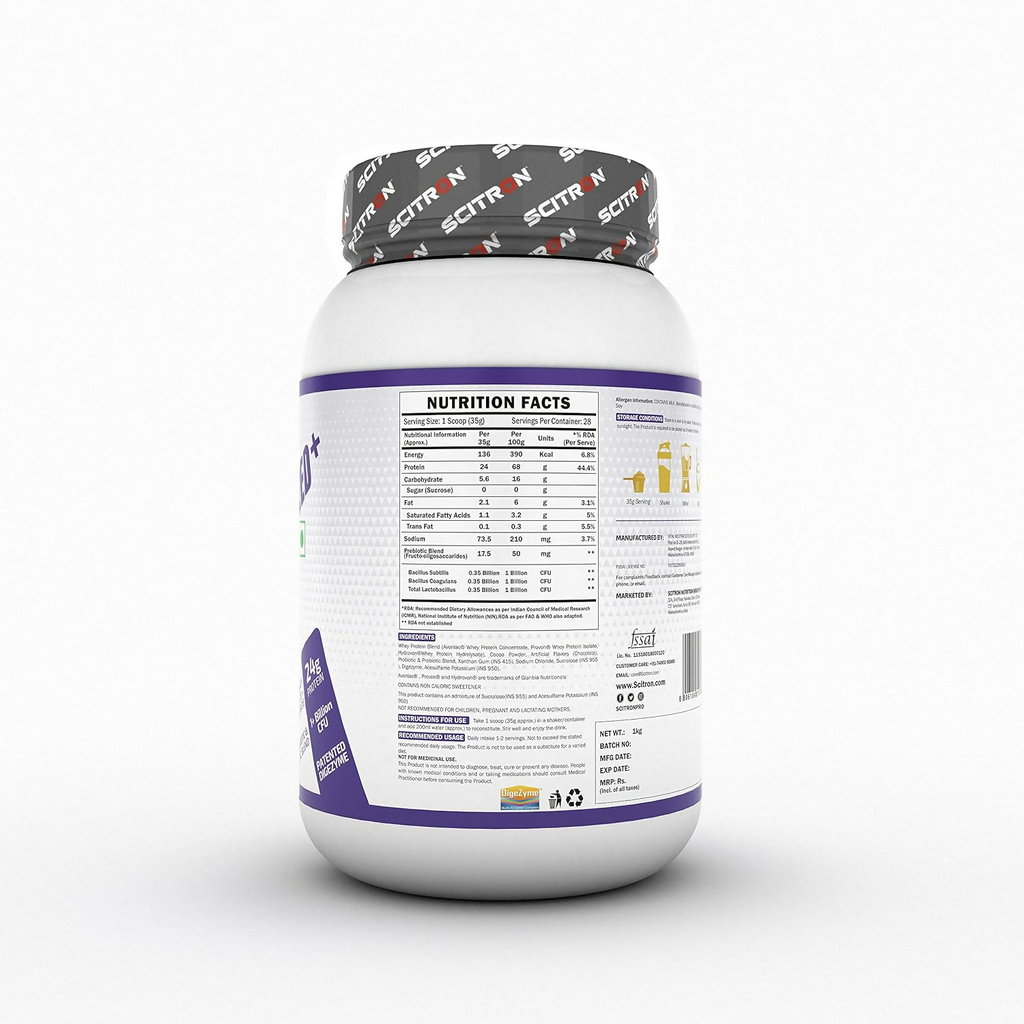 Scitron Whey Hydrolyzed Synbiotic 100% Hydrolyzed Protein Powder Chocolate Flavor - Distacart
