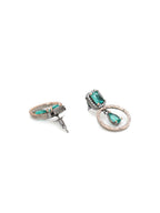 Stone kundan earrings (green) - Ruby Raang - Distacart