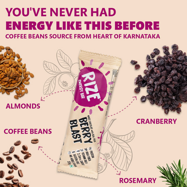 Rize Energy Bar Berry Blast - Distacart