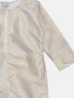 Ahalyaa Poly Silk Gold Printed Straight Kids Kurta With Palazzo For Girls
