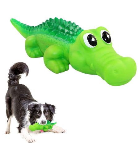 Sage Square Durable Interactive Dog Squeaky Crocodile Toy (Random Color)