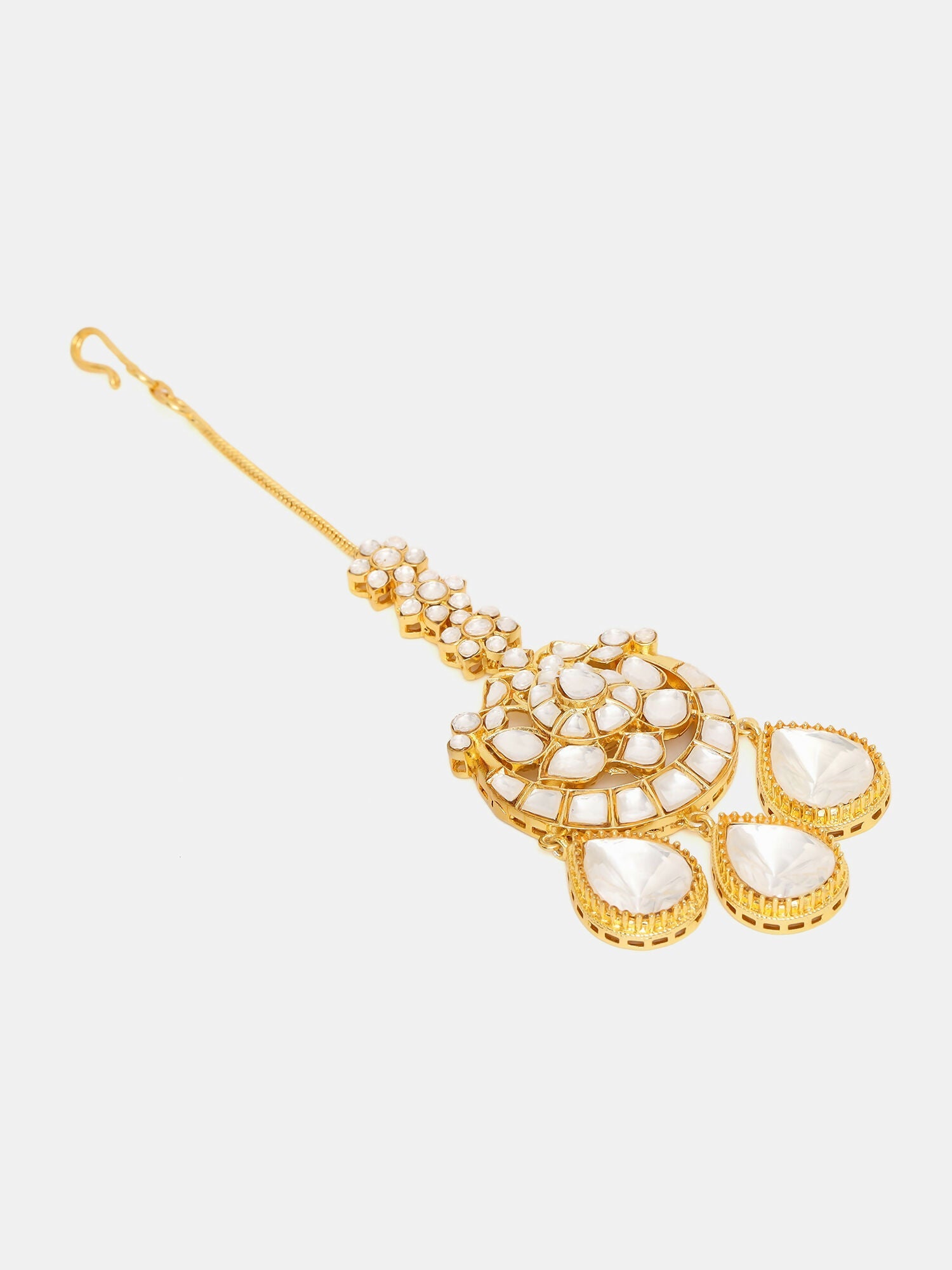 Ruby Raang 22k Gold Polished Kundan Maang Tikka - Distacart