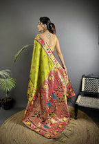 Joban Fashion Light Green Paithani Soft Silk Meenakari Saree - Distacart
