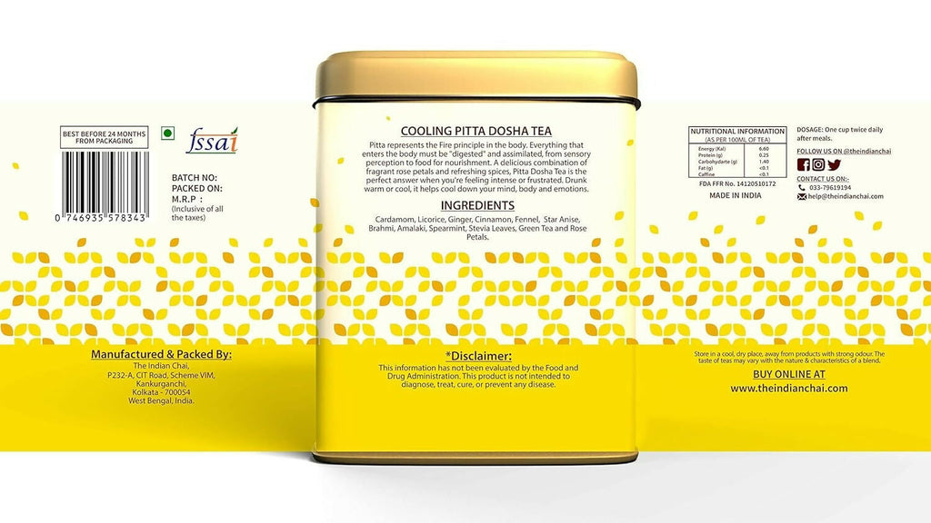 The Indian Chai - Cooling Pitta Dosha Tea