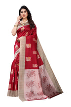 Vamika Red Printed Art Silk Saree