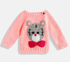 Chutput Kids Pink-Coloured Solid Pullover For Baby Boys with Applique Detail