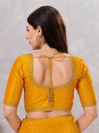 Joban Fashion Women Silk Mustard Stitched Blouse