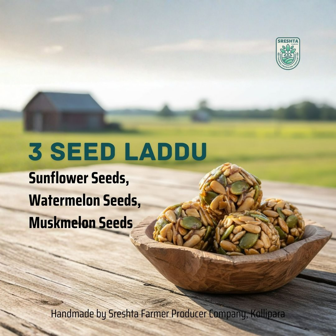Sreshta Farms Healthy Seed Laddu – Muskmelon, Sunflower & Watermelon Blend - Distacart