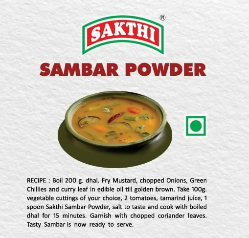 Sakthi South Indian Flavoured Sambar Powder For Cooking - Distacart