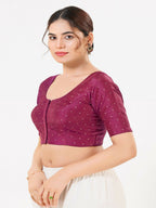 Joban Fashion 2T South-Pink Taffeta Silk Elbow Sleeveless Front Open Blouse
