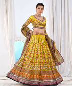 Wedding Designer Yellow Chinon Lehengha Choli - Anbazaar - Distacart