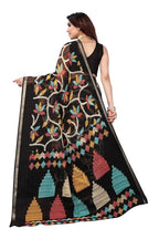 Vamika Black Linen Zari Border Saree