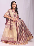 Shree Shyam Fashion Organza Purple Saree - Distacart