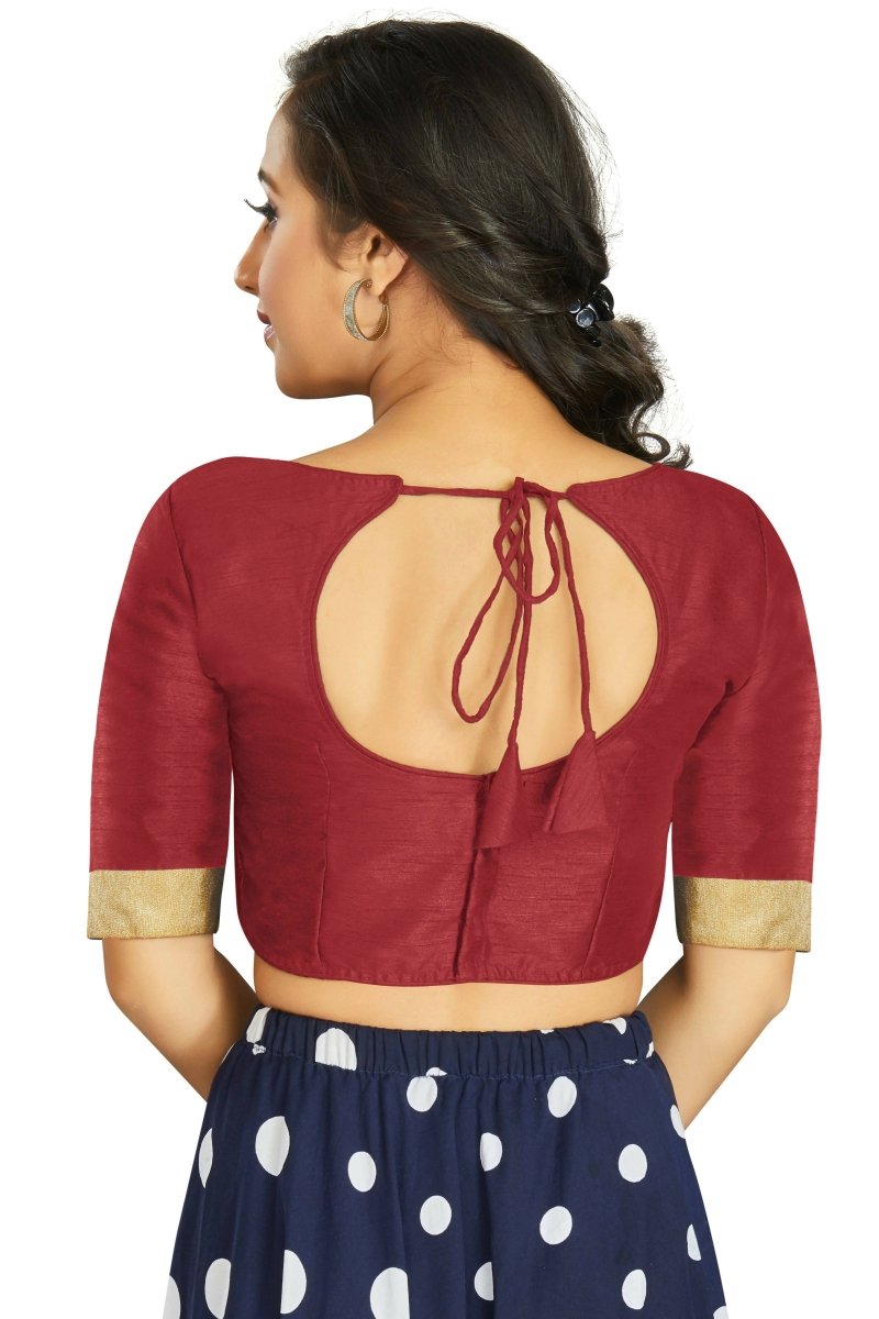Aastha Fashion Women's Maroon Art Silk Designer Traditional Readymade Blouse