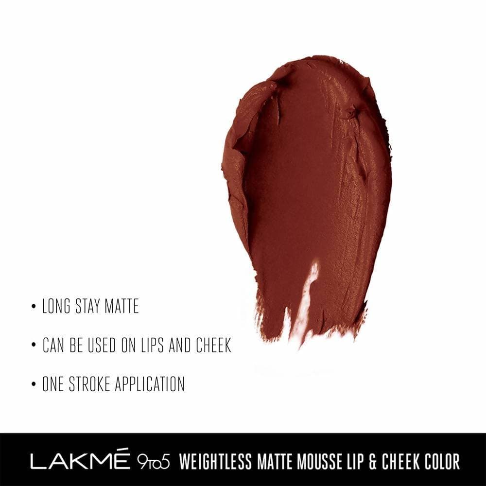 Lakme 9 To 5 Weightless Matte Mouse Lip & Cheek Color - Chocolate Mousse
