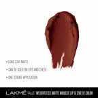 Lakme 9 To 5 Weightless Matte Mouse Lip & Cheek Color - Chocolate Mousse