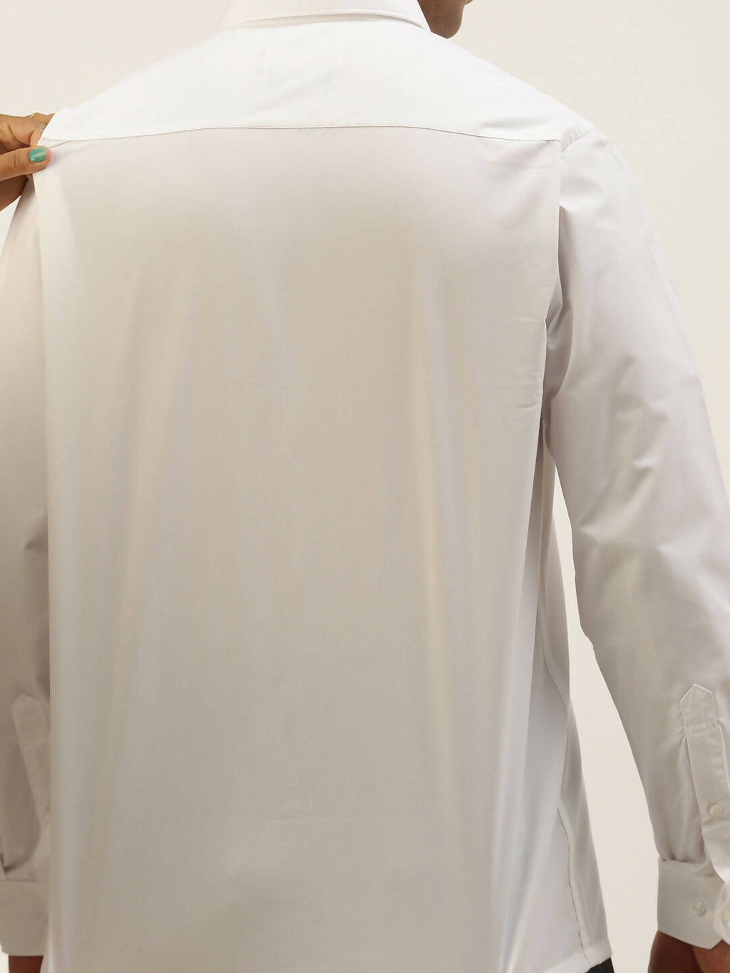 Ramraj Cotton Mens Full Sleeve Formal Poly Cotton White Shirt
