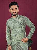 Anaita Green Chikankari Work Viscose Rayon Straight Kurta