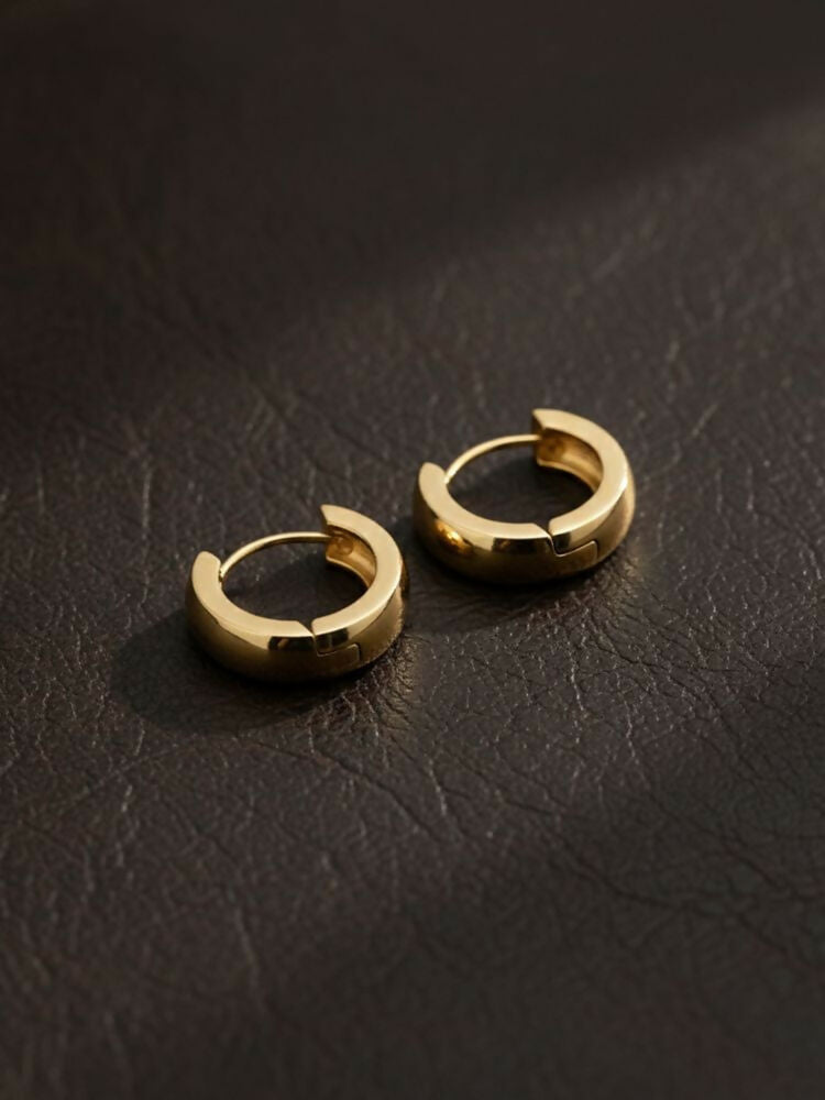 NVR Men's Gold Plated Hoop Earrings - Distacart