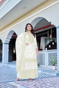 Teeya Creation White Color Chinon Silk Heavy Embroidery Work Wedding Wear Sharara - Distacart