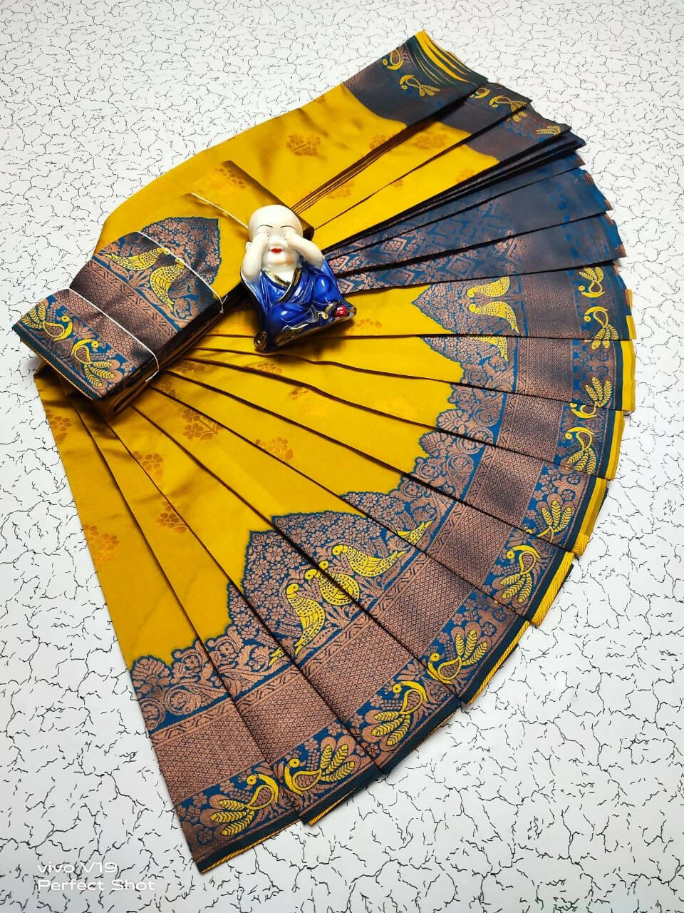 DEIANA'S Beautiful Designer Golden zari Soft Lichi Silk Saree - Yellow