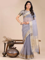 Shree Shyam Fashion Seoul Grey Organza Saree