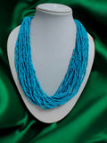 Inhanns Handmade Beaded Multilayer Necklace, 20 Layers - Skay Blue