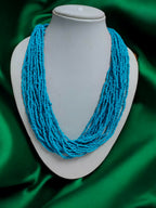 Inhanns Handmade Beaded Multilayer Necklace, 20 Layers - Skay Blue