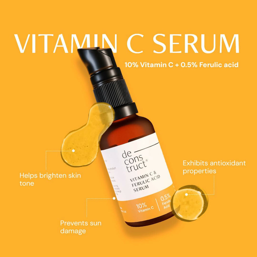 Deconstruct Sun Protect Duo 10% Vitamin C Face Serum + Gel Sunscreen, Get Glowing Skin with Sun Protection, No White Cast, Non Irritating & Lightweight - Distacart