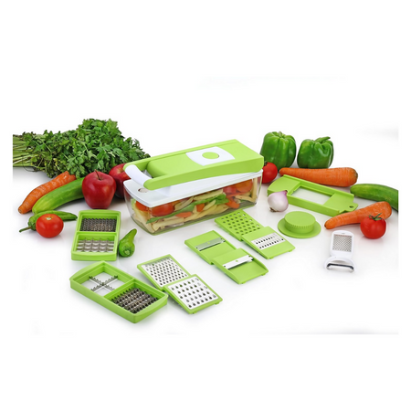 Signoraware 14 in 1 Multi-Purpose Vegetable and Fruit Chopper - Multicolour, Plastic Body