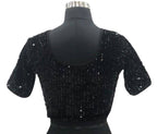 Vamika Black Velvet Sequence Blouse - Distacart
