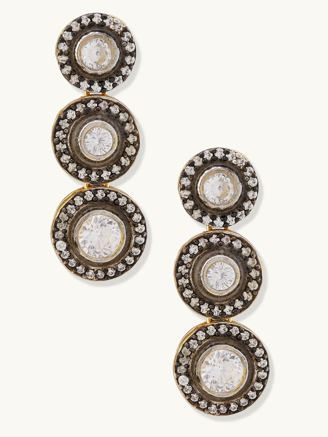 Nuyug 22K Gold-Plated Crystal Stone Studded Necklace Set