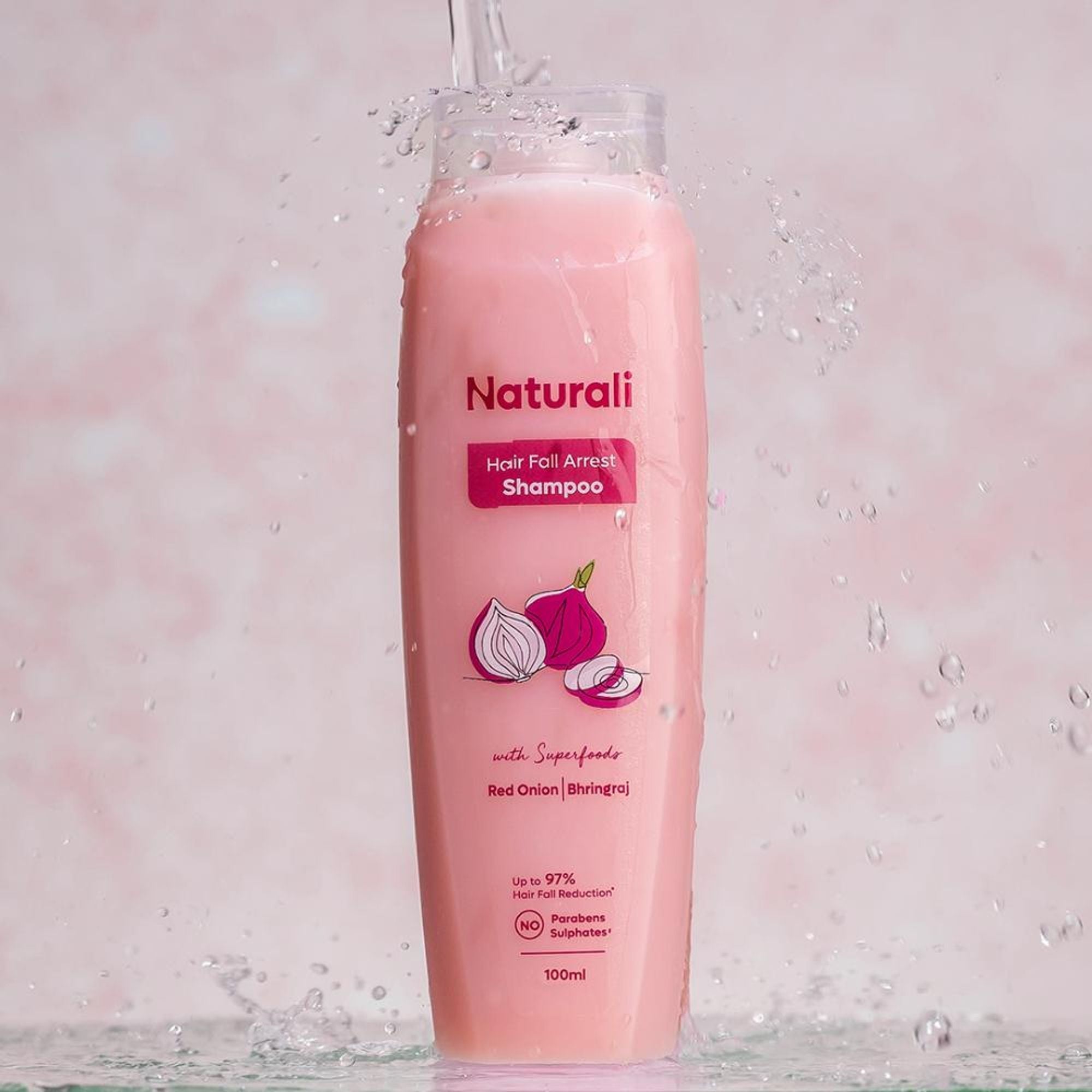 Naturali Hairfall Arrest Shampoo With Red Onion & Bhringraj, Sulphate & Paraben-Free Shampoo
