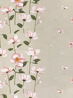 Story@home Beige & Red Floral Flat 240 TC 1 Double Bedsheet with 2 Pillow Covers