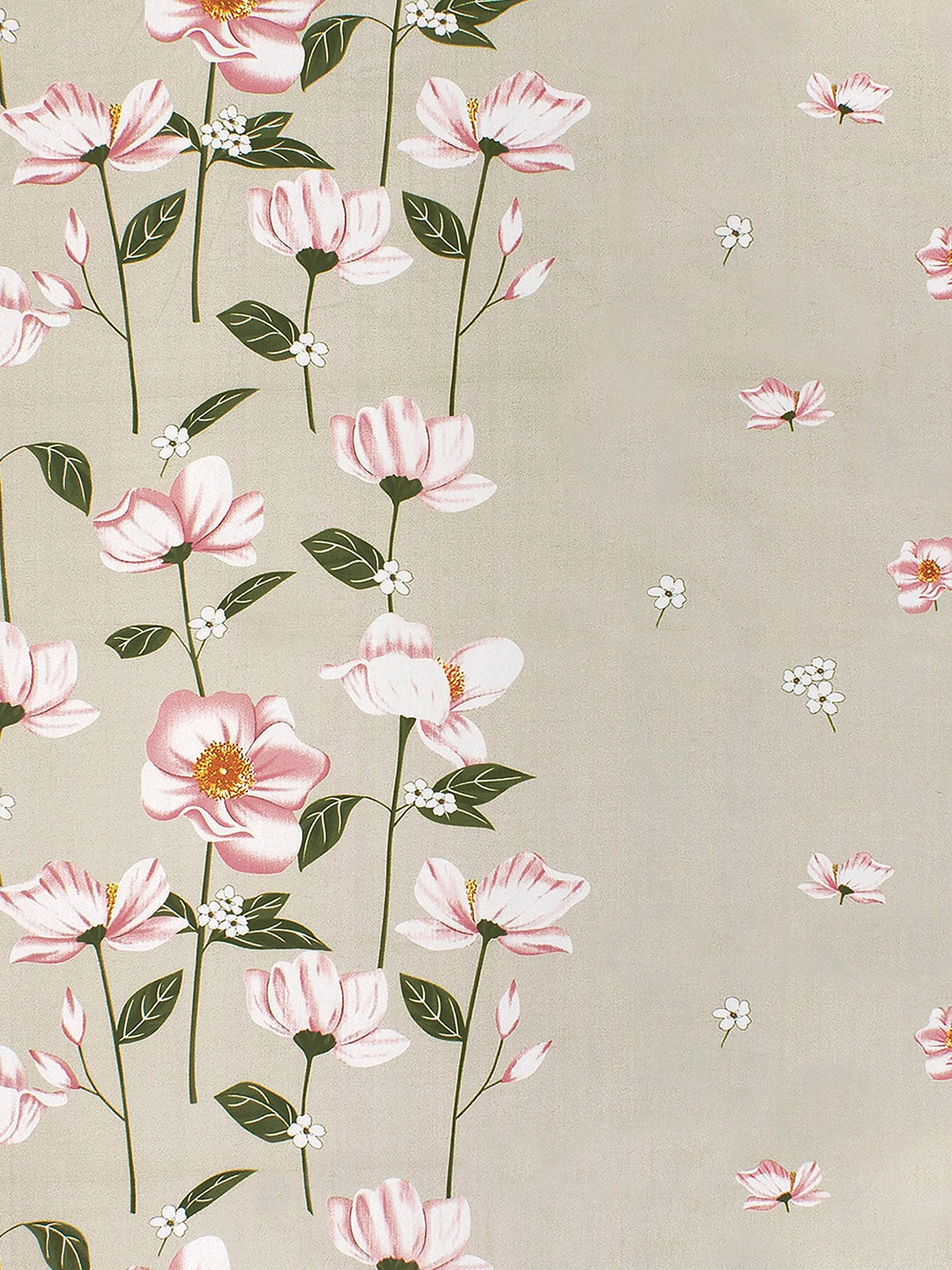 Story@home Beige & Red Floral Flat 240 TC 1 Double Bedsheet with 2 Pillow Covers