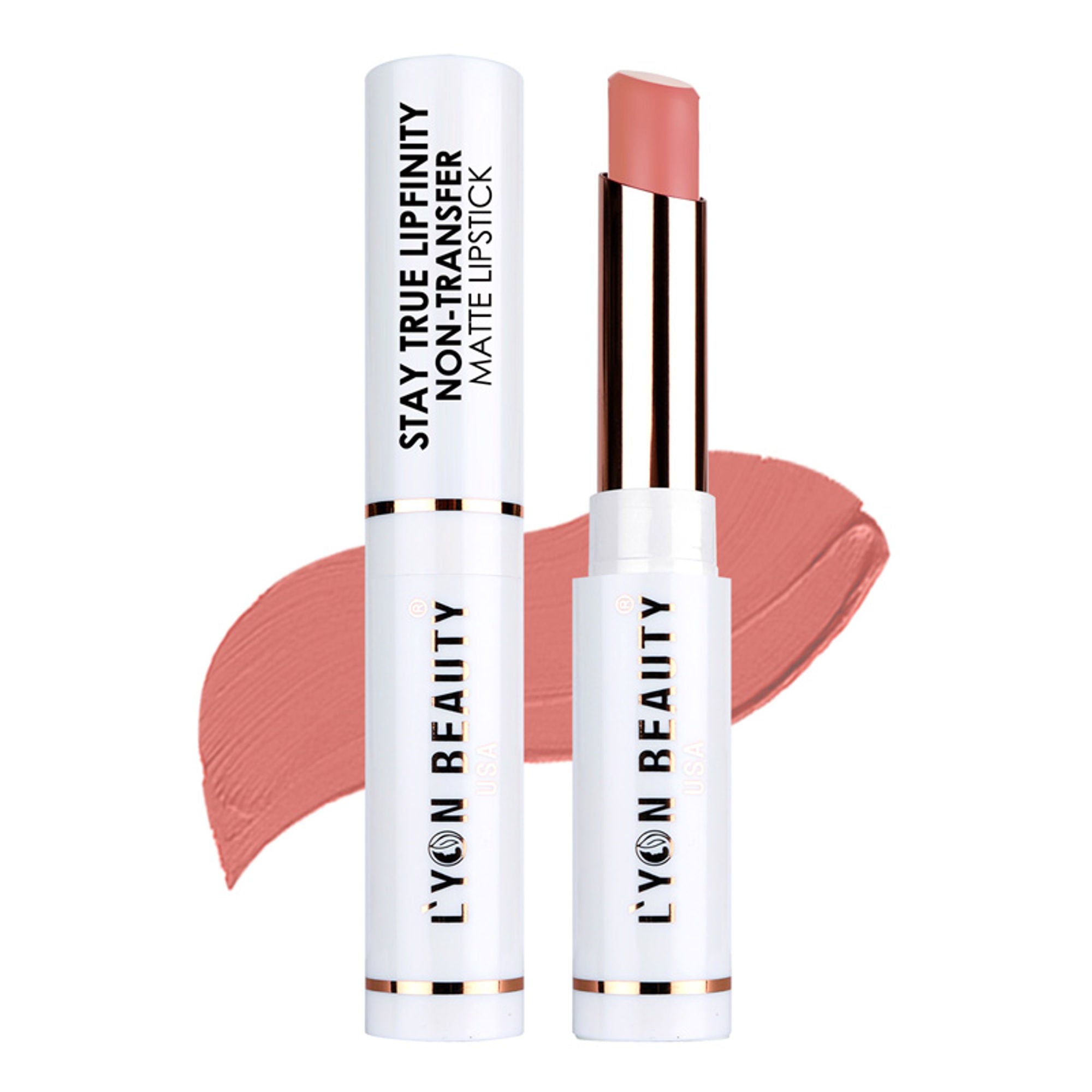 Lyon Beauty Stay True Lipfinity Non Transfer Matte Lipstick - Nude Peach 01