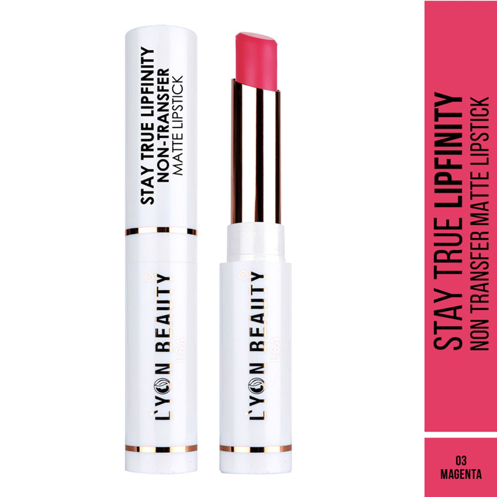 Lyon Beauty Stay True Lipfinity Non Transfer Matte Lipstick - Magenta 03