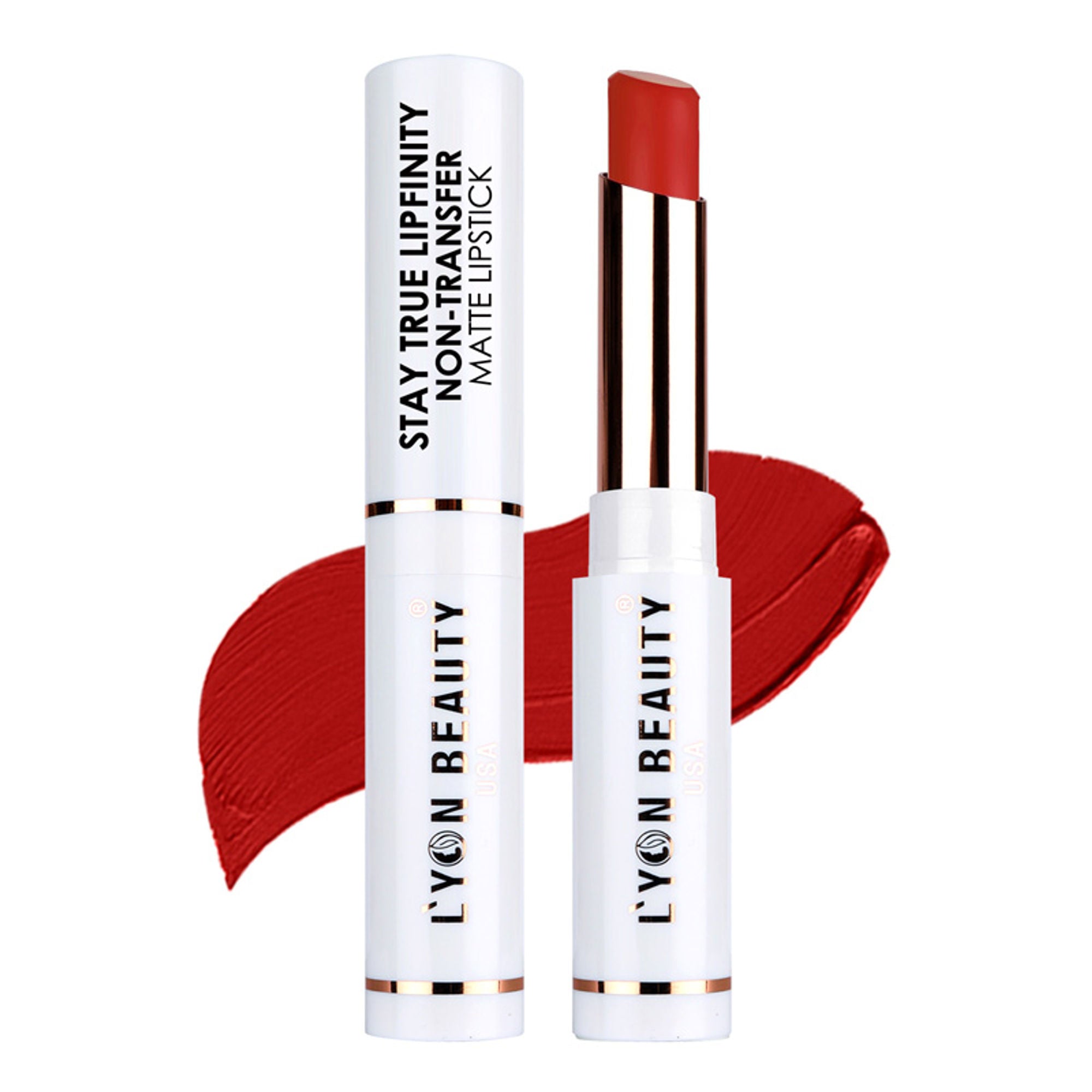 Lyon Beauty Stay True Lipfinity Non Transfer Matte Lipstick - Orange Red 06