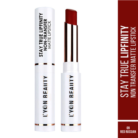 Lyon Beauty Stay True Lipfinity Non Transfer Matte Lipstick - Red Russian 09
