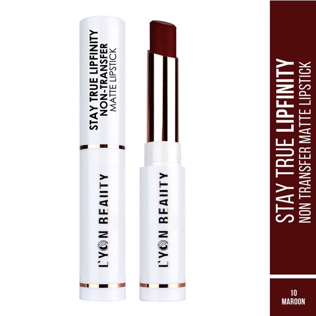 Lyon Beauty Stay True Lipfinity Non Transfer Matte Lipstick - Maroon 10