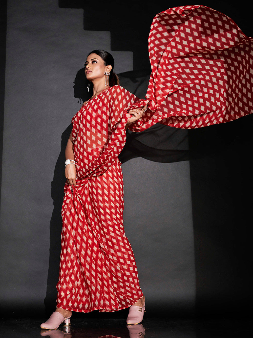 Tikhi Imli Ethnic Motifs Printed Ready To Wear Saree - Distacart