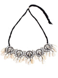 Cardinal Women Oxidised Silver-Toned Ganesh Choker Necklace Jewellery Set - Distacart
