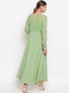 Janasya Green Printed Anarkali Kurta - Distacart