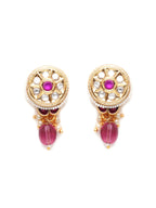Kundan Studs with Stones (Gold) - Ruby Raang - Distacart