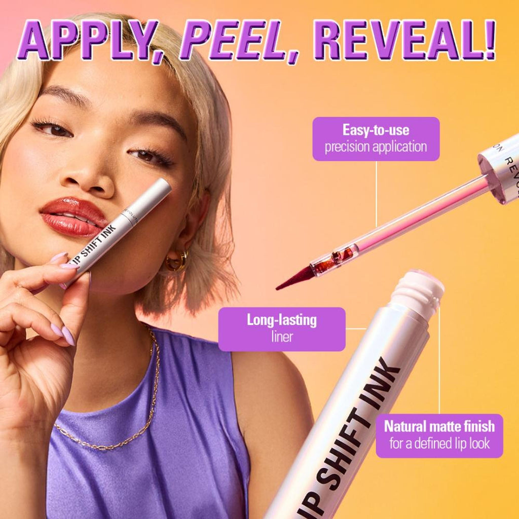 Makeup Revolution Lip Shift Ink Peel Off Lipliner Stain - Rose Inked - Distacart