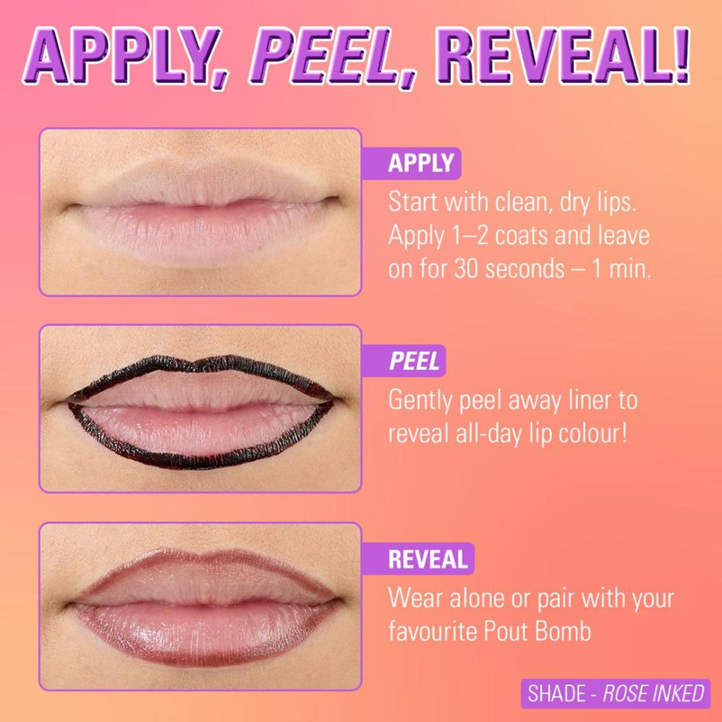 Makeup Revolution Lip Shift Ink Peel Off Lipliner Stain - Rose Inked - Distacart