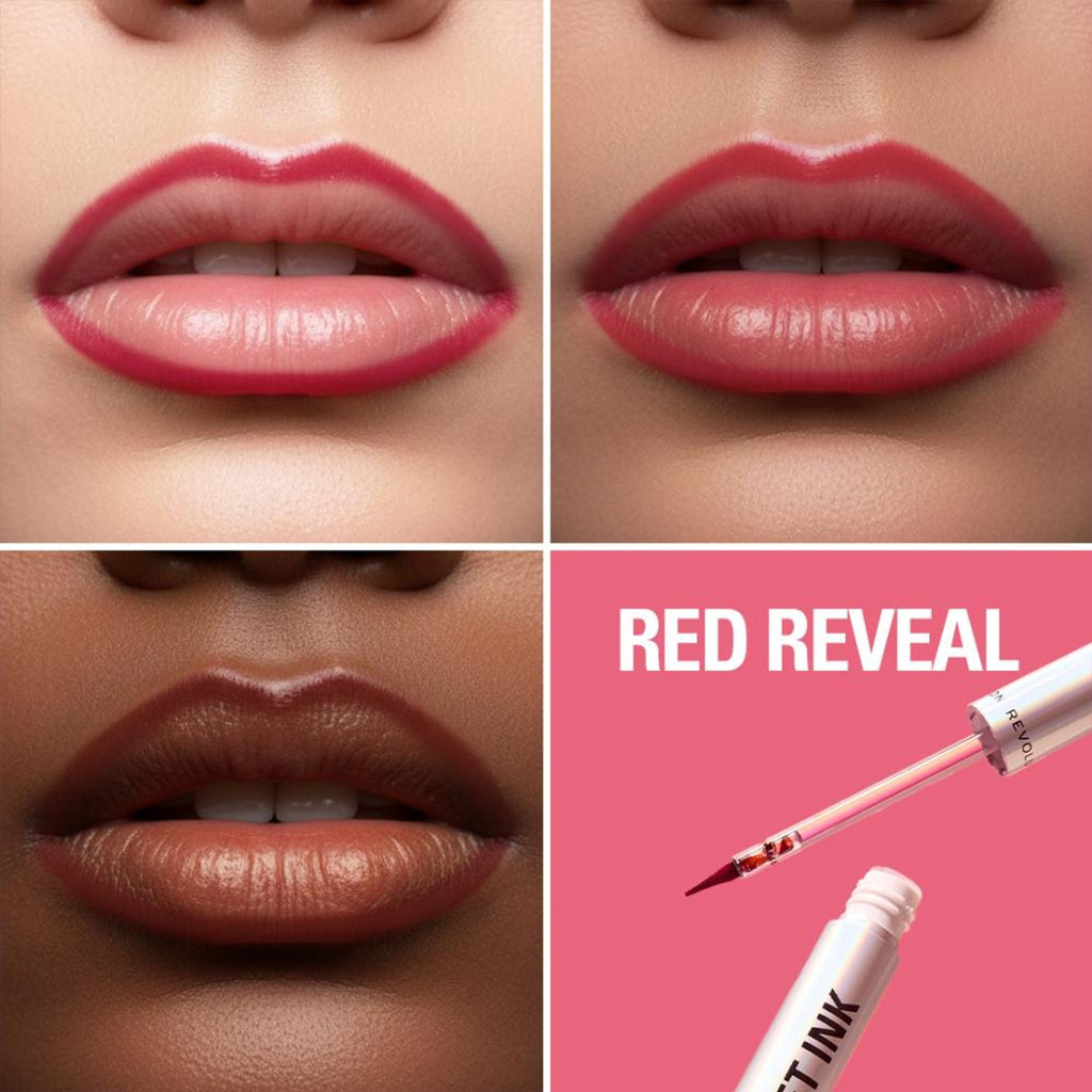 Makeup Revolution Lip Shift Ink Peel Off Lipliner Stain - Red Reveal - Distacart